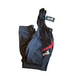 Sparx Men Triathlon Long Pant Bibs Padded Race Cycling Black Red Size XXL New